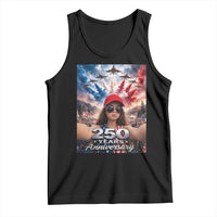 Funny Doll Face Meme 4th Of July Tank Top USA Freedom Jet Fighter Graphic