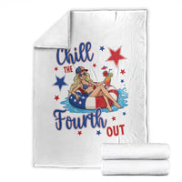 Funny Doll Face Meme 4th Of July Throw Blanket Chill The Fourth Out