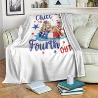 Funny Doll Face Meme 4th Of July Throw Blanket Chill The Fourth Out
