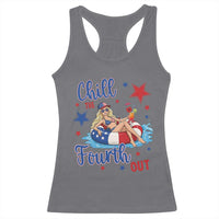 Funny Doll Face Meme 4th Of July Racerback Tank Top Chill The Fourth Out