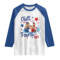 Funny Doll Face Meme 4th Of July Raglan Shirt Chill The Fourth Out