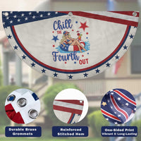 Funny Doll Face Meme 4th Of July Patriotic Fan Flag Chill The Fourth Out