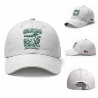 Vintage Summer Christmas Bigfoot Couple Baseball Cap Tropical Xmas Graphic