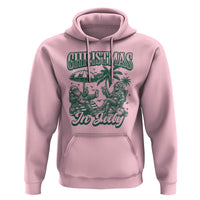 Vintage Summer Christmas Bigfoot Couple Hoodie Tropical Xmas Graphic