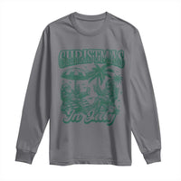 Vintage Summer Christmas Bigfoot Couple Long Sleeve Shirt Tropical Xmas Graphic