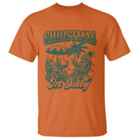 Vintage Summer Christmas Bigfoot Couple T Shirt Tropical Xmas Graphic