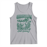 Vintage Summer Christmas Bigfoot Couple Tank Top Tropical Xmas Graphic