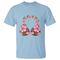 Hibiscus Flower Coconut Bra T Shirt Tropical Summer Graphic