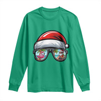Funny Santa Sunglasses Long Sleeve Shirt Beach Christmas Vacation Graphic
