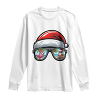 Funny Santa Sunglasses Long Sleeve Shirt Beach Christmas Vacation Graphic