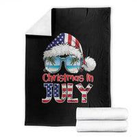 Christmas In July Throw Blanket Patriotic USA Sunglasses Graphic