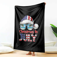 Christmas In July Throw Blanket Patriotic USA Sunglasses Graphic