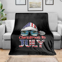 Christmas In July Throw Blanket Patriotic USA Sunglasses Graphic