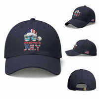 Christmas In July Baseball Cap Patriotic USA Sunglasses Graphic