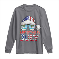 Christmas In July Long Sleeve Shirt Patriotic USA Sunglasses Graphic