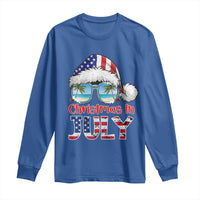 Christmas In July Long Sleeve Shirt Patriotic USA Sunglasses Graphic