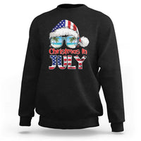 Christmas In July Sweatshirt Patriotic USA Sunglasses Graphic