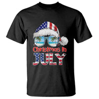 Christmas In July T Shirt Patriotic USA Sunglasses Graphic