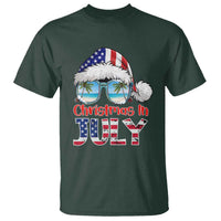 Christmas In July T Shirt Patriotic USA Sunglasses Graphic