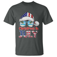 Christmas In July T Shirt Patriotic USA Sunglasses Graphic