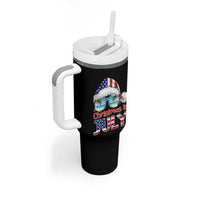 Christmas In July Tumbler With Handle Patriotic USA Sunglasses Graphic