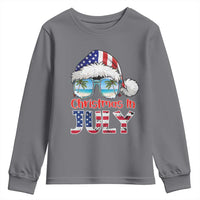 Christmas In July Youth Sweatshirt Patriotic USA Sunglasses Graphic