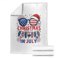 Patriotic USA Sunglasses Christmas In July Graphic Throw Blanket