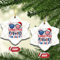 Patriotic USA Sunglasses Christmas In July Graphic Ceramic Ornament
