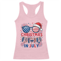 Patriotic USA Sunglasses Christmas In July Graphic Racerback Tank Top