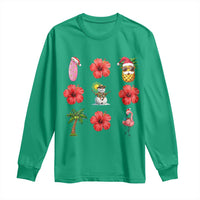 Christmas In July Long Sleeve Shirt Tropical Summer Beach Party Graphic