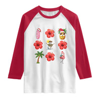 Christmas In July Raglan Shirt Tropical Summer Beach Party Graphic