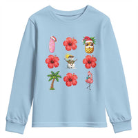 Christmas In July Youth Sweatshirt Tropical Summer Beach Party Graphic