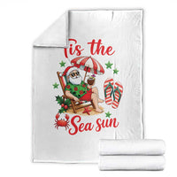 Funny Santa Christmas In July Graphic Throw Blanket Tis The Sea Sun