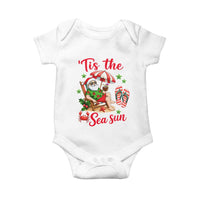 Funny Santa Christmas In July Graphic Baby Onesie Tis The Sea Sun