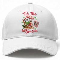 Funny Santa Christmas In July Graphic Baseball Cap Tis The Sea Sun