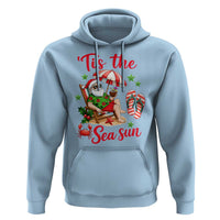 Funny Santa Christmas In July Graphic Hoodie Tis The Sea Sun