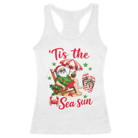 Funny Santa Christmas In July Graphic Racerback Tank Top Tis The Sea Sun