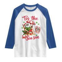 Funny Santa Christmas In July Graphic Raglan Shirt Tis The Sea Sun