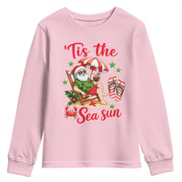 Funny Santa Christmas In July Graphic Youth Sweatshirt Tis The Sea Sun