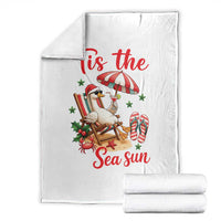 Funny Christmas In July Goose Throw Blanket Tropical Summer Beach Party