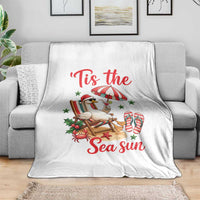 Funny Christmas In July Goose Throw Blanket Tropical Summer Beach Party