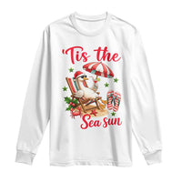 Funny Christmas In July Goose Long Sleeve Shirt Tropical Summer Beach Party