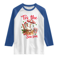 Funny Christmas In July Goose Raglan Shirt Tropical Summer Beach Party