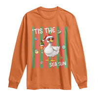 Funny Christmas In July Goose Long Sleeve Shirt Tis The Sea Sun