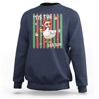 Funny Christmas In July Goose Sweatshirt Tis The Sea Sun