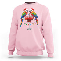 Christmas In July Parrots Sweatshirt Summer Beach Party Gift