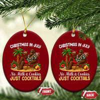 Funny Christmas In July Bigfoot Ceramic Ornament No Milk And Cookies Just Cocktails