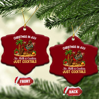 Funny Christmas In July Bigfoot Ceramic Ornament No Milk And Cookies Just Cocktails