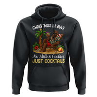 Funny Christmas In July Bigfoot Hoodie No Milk And Cookies Just Cocktails