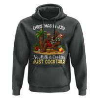 Funny Christmas In July Bigfoot Hoodie No Milk And Cookies Just Cocktails